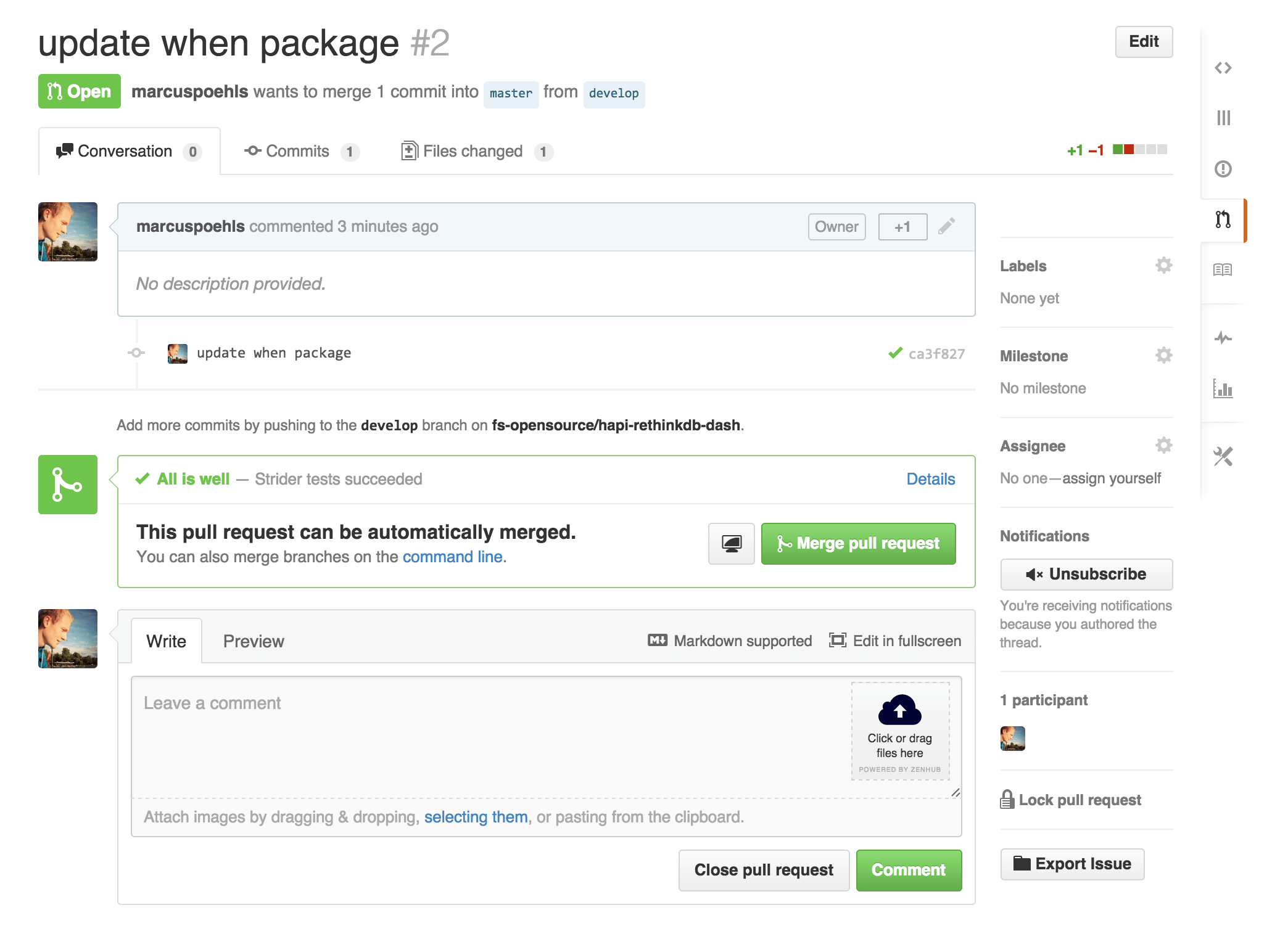 GitHub Pull Request — Build Status Finished